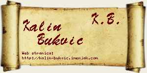 Kalin Bukvić vizit kartica